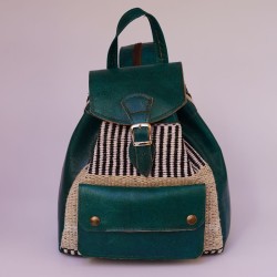 Sac bleu en cuir artisanal Sac bleu en cuir artisanal